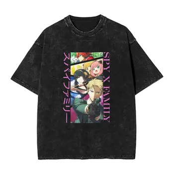  Мъжки t-shirt Spy X Family, выстиранные тениски, плажни тениски с японското аниме Harajuku, страхотен дизайн, лесен за подарък за дрехи