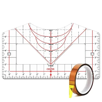  Тази линия за изравняване на Винил върху Тениска, Линийка за изравняване на дизайна на Тениски център, Инструмент за измерване на размера на тениски с термоклеевой лента