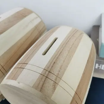  1 бр. Творчески уникален дървен Бочкообразный симпатичен Паричен кутия-касичка за пари и монети