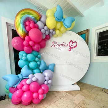  1 комплект балони в теми Siwa JoJo за рожден Ден, комплект за гирлянди и арки за момичета, украса за парти в чест на рождения Ден на детето, лък от балони, rainbow