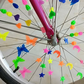  1 комплект Разноцветни пластмасови топки за украса на велосипедни колела Колоездене, скоби за затягане на спици на Велосипедни Кръгли Скоби Инструмент за украса