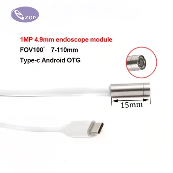  1-мегапикселов ендоскоп FOV100Type-c интерфейс, мобилен телефон Android диаметър на обектива 4,9 мм за разглеждане на промишлени тръбопроводи EZ-EN49S-typec