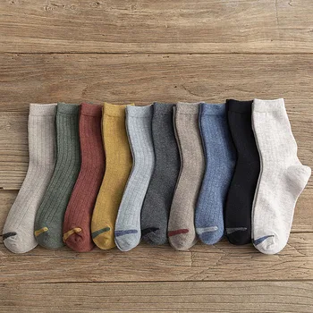  1 Чифт Нови Есенно-зимни модни памучни трикотажни женски чорапи, Обикновена Сладки Дълги чорапи в японски стил, реколта градинска облекло Harajuku 2023 година на издаване