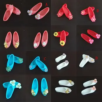  1 чифт стари обувки на равна подметка, висококачествени сладки цветни обувки на платформа в смесен стил за аксесоари за Барби кукли, подаръци за деца