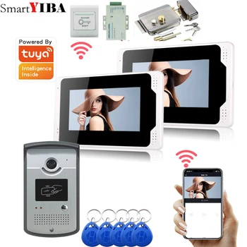  1080P 7-Инчов Цветен Сензорен Екран Wifi Домофонна система, видео домофон на HRISTO Smart APP Home Интерком Комплект за Системи за Контрол на достъп за RFID