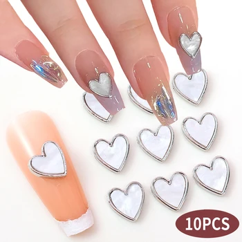  10шт 3D окачване за нокти във формата на сърце любов за декорация на нокти Прозрачни акрилни декорации за нокти с кристали за маникюр със собствените си ръце Аксесоари за вашия интериор