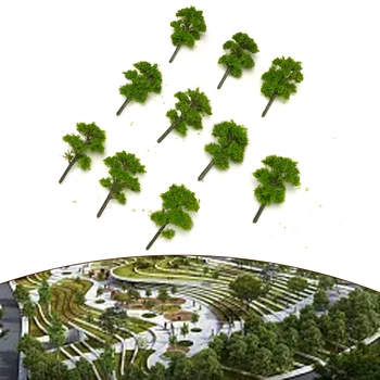  10шт Модна дърво Пластмасови изкуствени микроландшафтное дърво Украса жп пейзаж Парк Самодельная детайл архитектурен пейзаж