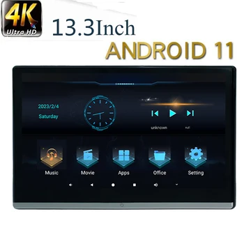  13,3-инчов Android 11 Монитор останалите главата на Автомобила DV Video 4K 1080P HD Монитор останалите главата WIFI, HDMI, BT Оперативна ПАМЕТ 2 GB + 16 GB Огледало /Miracast