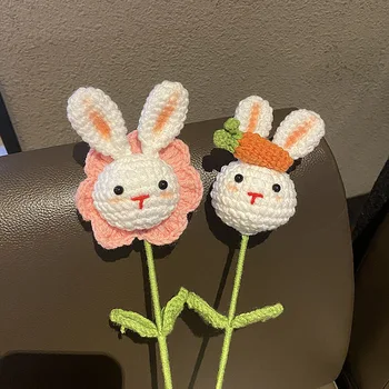  1бр Сладък заек-Прасенце, цвете, ръчно плетени, изкуствен букет от Домашно цвете 