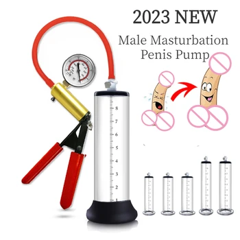  2023 Нова Мъжки Мастурбация Помпа За уголемяване на Пениса пенис Enlarger Мъжки Секс-Играчки Удължаване на Пениса Треньор Помпа За уголемяване на пениса, Секс-Играчки За възрастни, Секс Шоп 18+