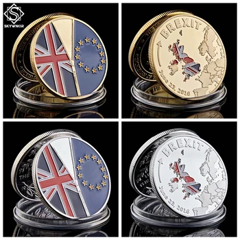  23 Юни 2016 г. Колекция от сребърни монети за независимост на обединеното кралство от Брексита Референдум за ЕС със защитна капсула