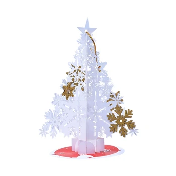  367A 3D Всплывающая Коледна картичка за Нова година, подарък-картичка за Деня на благодарността, Книжен празнична коледна елха с снежинками с плик