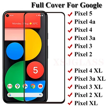  3ШТ Закалено Стъкло За Google Plxel 2 3 4 5 6 7 XL Защитно Фолио За Екрана Google Plxel 4 XL 6a 7a 4a Пълно Покритие Черно Стъкло