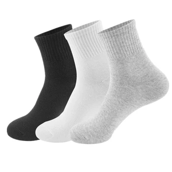  5 Двойки всесезонни мъжки бизнес ежедневни памучни чорапи Пролет Лято Есен Зима Обикновена чорапи за екипажа на Мъжки чорапи дишащи