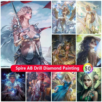  Angel Warrior Butterfly Cool Girl 5D AB Drills Diamond Art Painting Нов комплект за бродерия на кръстат бод 2023, Мозайка подарък за дома.