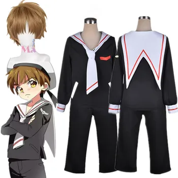  Cardcaptor Sakura Syaoran Ли, училищни униформи, под формата на моряк флот, костюм за cosplay, шапка, топ, панталон, костюм, костюм за Хелоуин