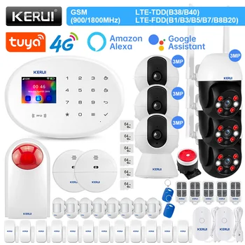  KERUI W204 4G WIFI GSM Охранителна система за дома с датчик за движение PIR Комплект сирена Аларма Безжични алармени устройства