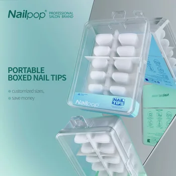  Nailpop Меки гел уши за изграждане на нокти Ultra Мат Short Coffin Капсула за режийни нокти ръчно изработени 100шт