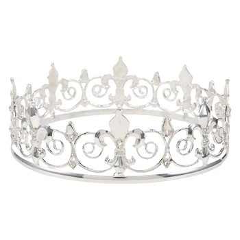  Royal crown за мъже - Метални корони и диадеми за принцове, кръгли шапки за рожден Ден, Средновековни аксесоари