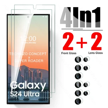  Samung S 24 Ultra Case 4 В 1 Защитни Калъфи За Фотоапарат Samsung S24 Ultra Plus Защитно Стъкло Самсунг, S24Ultra S24Plus S24 +