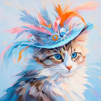  SDOYUNO Сам, декориран цветно котка, 5D Изкуствена диамантена мозайка, бродерия с животни, декорация за дома с диаманти.