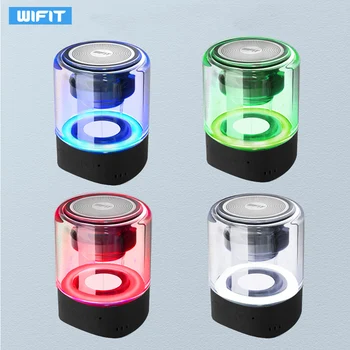  WIFIT Bluetooth Високоговорител Wishake С Множество Цветни Мигащи БТ 5.2 Сверхтяжелыми Бас С Ефект 800 МА Портативен аудио 3D Съраунд Звук
