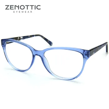  ZENOTTIC 2024 Реколта Овални оптични очила в рамки Дамски слънчеви очила с кошачьим око Urltra-Леки Ацетатные очила