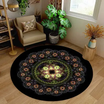  Американски ретро Декор за спалня нощни мат Домашен персийски кръгъл килим Килими в етнически стил за дневната Голям площад Нескользящий мат