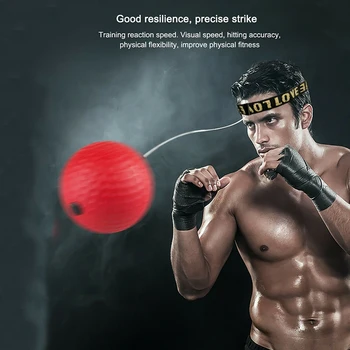  Боксовия магистралата топката Еластична памучен превръзка на главата, ПУ/ тенис/гумена топка за Леки и преносими за тренировки по бокс.