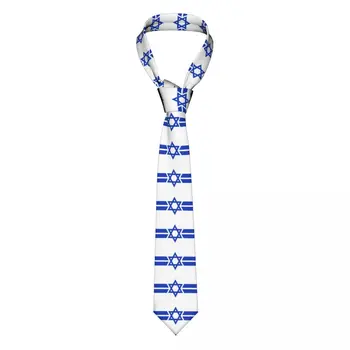  Вратовръзки със Звездата на Давид, Флаг на Израел, Унисекс, полиестер, 8 см, с Вратовръзка за мъжете, Фини Класически Аксесоари Gravatas Office