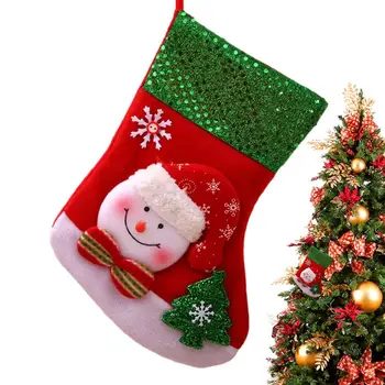  Големи коледни чорапи, 10х7 см Класически коледни Чорапи С 3D Модел на Трайни Коледни Чорапи, Аксесоари