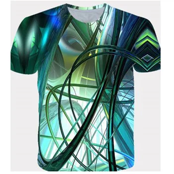  Градинска тениска с 3D принтом, пролетно-лятна тениска, мъжки дрехи, дрехи големи размери, Свободни топове с кръгло деколте и къс ръкав, дишаща тениска за двойки.