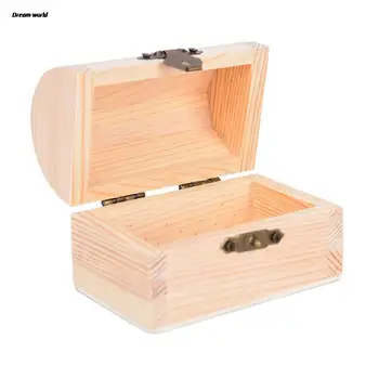  Дървен ретро съкровище, дървена кутия за съхранение на бижута