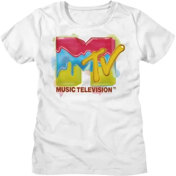  Женска тениска с нарисованным логото на MTV