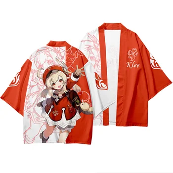  Жилетка-кимоно, дамско, мъжко шифоновое палто, костюм за cosplay Keqing, модерен костюм, риза-кимоно, гореща игра Genshin Impact