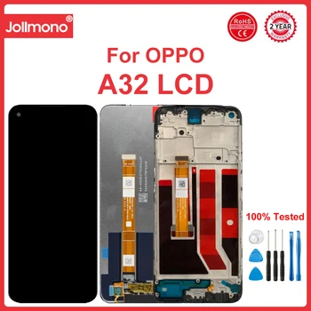  За OPPO A32 LCD дисплей Сензорен екран с рамка Дигитайзер в събирането на Резервни части PDVM00