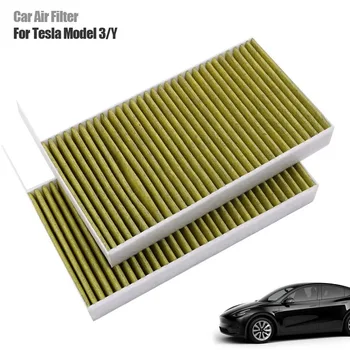  За Tesla, Модел 3 Модел Y Въздушен филтър с активен въглен HEPA, комплект за подмяна на филтърен елемент автокондиционера, салонные въздушни филтри