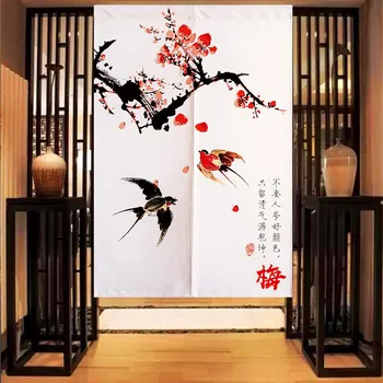  Завеса на вратата в китайски стил от цветя в хола, спалнята, тоалетната, душ завеса на фън шуй