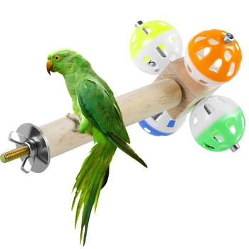  Играчка-жердочка за птици с въртящи се топки, творчески въртящи се перли-камбанка с жердочкой, на пъзел, на играчка-фабрика за птици, устойчива на плъзгане птица