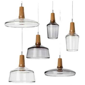  Индустриален декор в скандинавски лофте, стъклени висящи осветителни тела, съответстващи на подвесная лампа, Окачена лампа за дневна, осветителни тела E27