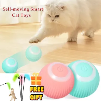  Интелигентни електрически играчки за котки с топката, автоматични търкаля играчки за котки за интерактивни игри на закрито, образователни котки самодвижущиеся играчки за котенков