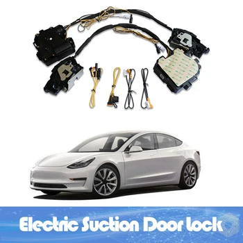  Интелигентни Електрически Смукателна Система за Заключване на вратите за Tesla S на Tesla model 3 2017 + Автоматично Меко Затваряне на Super Silence Против Щипка Вратата на Колата