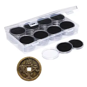  Калъф за съхранение на монети Прозрачен Пластмасов държач за монети, капсула за съхранение на монети, Защитна кутия, добре запечатанная кутия за съхранение на монети, подарък