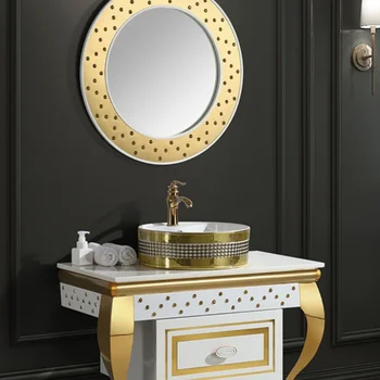  Комбиниран шкаф за баня от неръждаема стомана за измиване на лицето луксозен апартамент в хотел