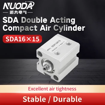  Компактен пневматичен Въздушен Цилиндър с Двойно Действие NUODA SDA с Диаметър 16 мм с ход 15 мм Вид на Турбо Компресор
