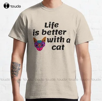 Котка Life Is Perfect Класическа Мъжка тениска тениска с мускулите Тениски с дигитален печат Коледен подарък Xs-5Xl Градинска облекло в стил хип-хоп Новост