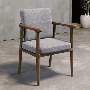  Луксозни трапезни столове с облегалки за ръцете за всекидневната, дървени офис трапезни столове Nordic с ергономичен дизайн елементи Sillas Comedor Home Furniture SR50DC