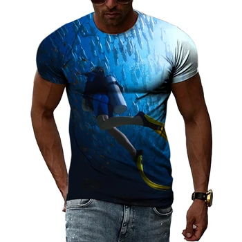  Лятна Почивка Aquanaut графични тениски Мъжки Модни Ежедневни Тениски С Принтом На Открито Нови Забавни Върхове С Кръгло деколте И Къс ръкав