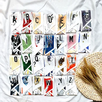  Марка Tarot с широк печат от 26 букви, която симулира естествена коприна, кепър, дръжка за чанта, шал, Тънка тясна лента на шийката на носна кърпичка, жена