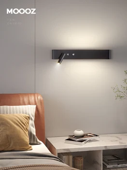  Минималистичен, с монтиран на стената лампа, Нощна лампа за спалня с дълга ивица Nordic 2023 New Master Bedroom Line Background Wall Lamp